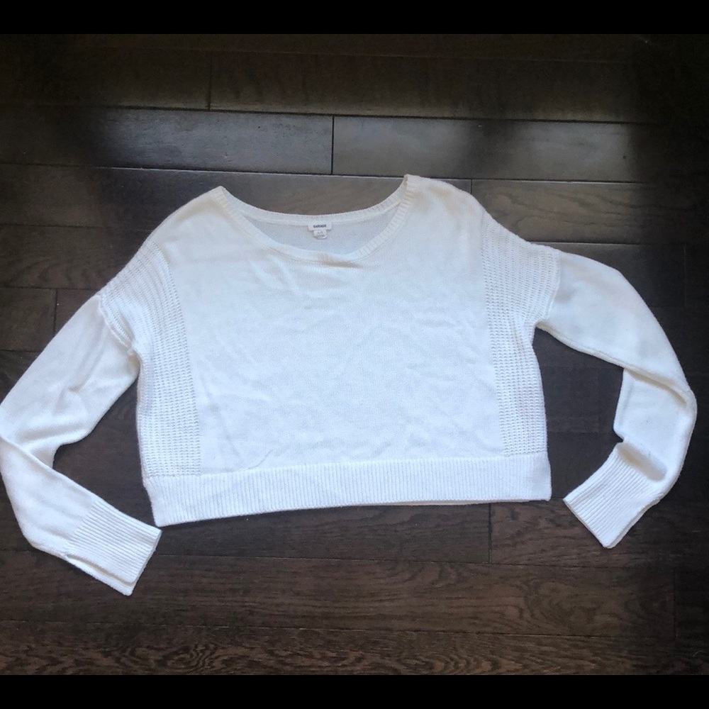 Cream cropped sweater from Garage